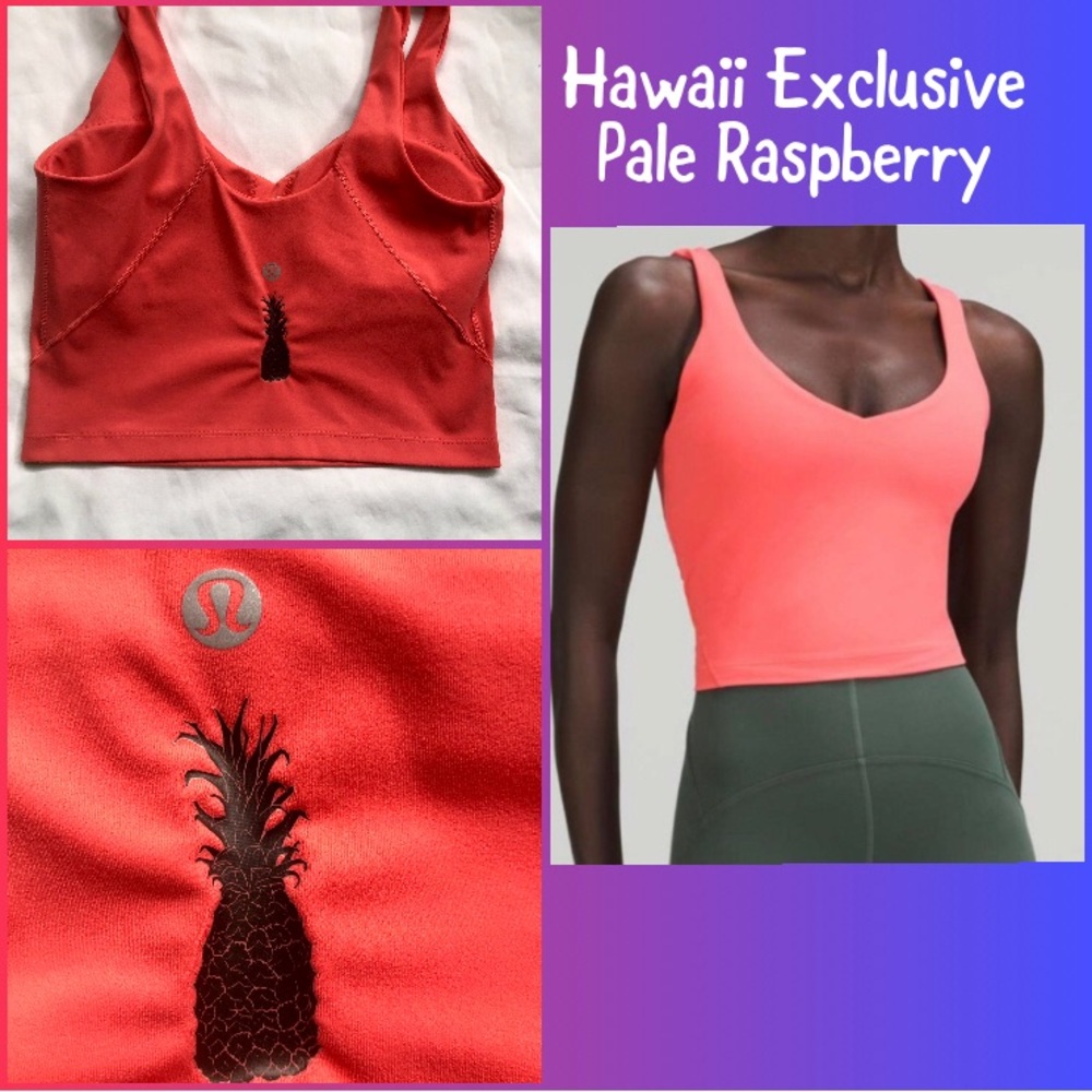 Lululemon Rare Pale Raspberry Align Crop Tank Pineapple Hawaii Exclusive 4 Small